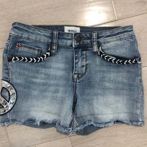 Hudson jean shorts.  Size 12.  Peace sign.